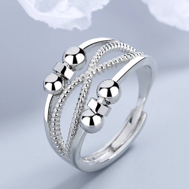Image du produit Bague Rotative Ă Design Ouvert â ĂlĂ©gance GĂ©omĂ©trique et Soulagement de l'AnxiĂ©tĂ© âš