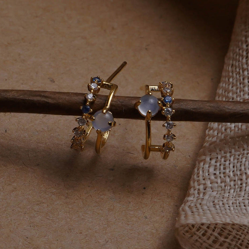 🌟 Boucles d'Oreilles Vintage en Opale - Élégance Intemporelle, Artisanat Soiné pour Sublimer Votre Style