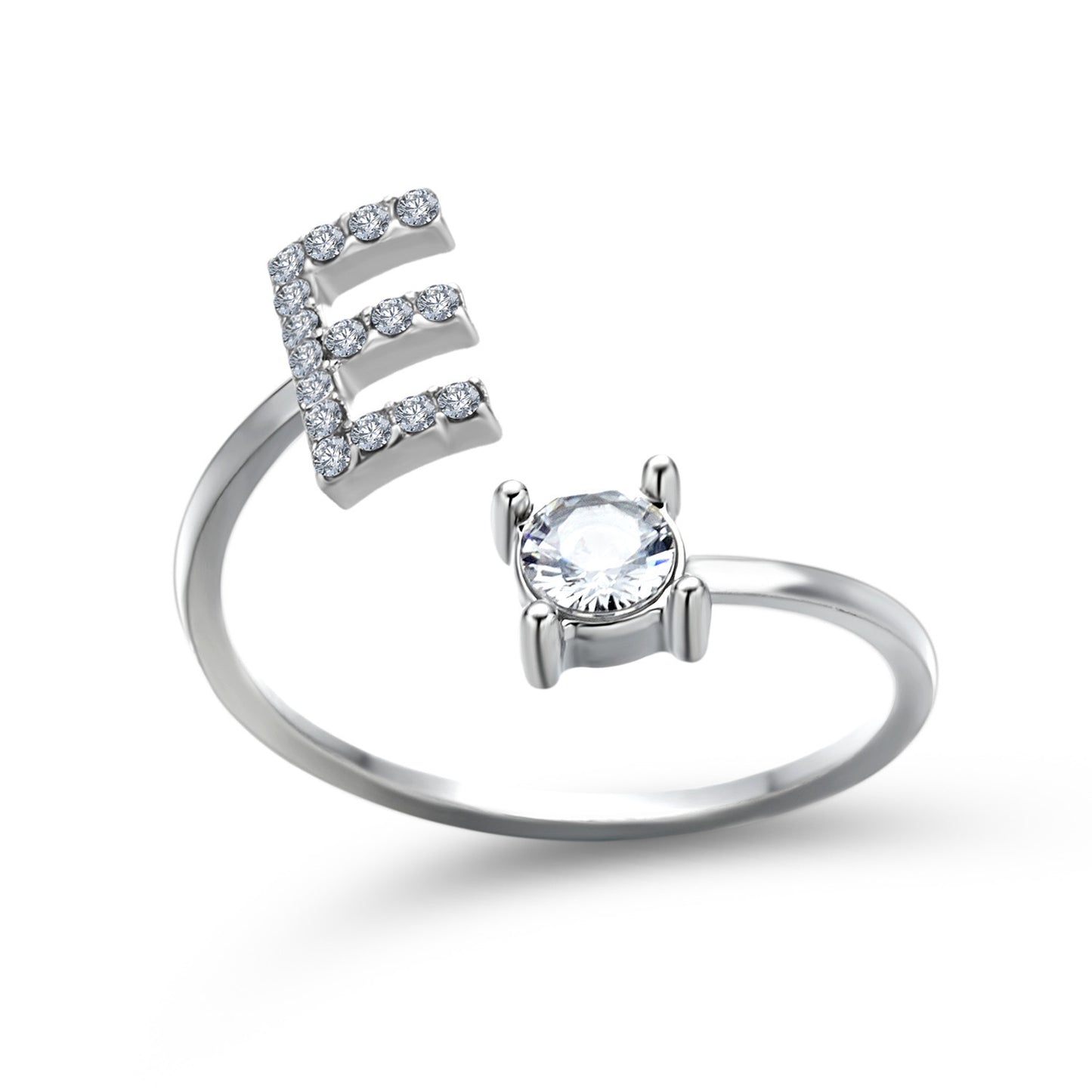 Image du produit Bague Initiale Ajustable – Élégance Personnalisée en Argent/Doré | Bijou Raffiné pour Femme