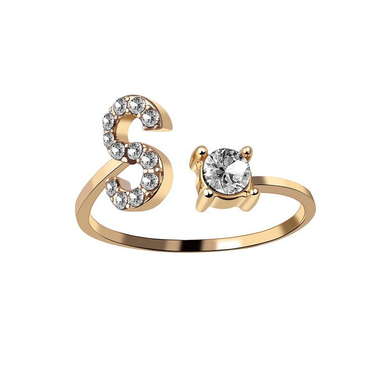 Image du produit Bague Initiale Ajustable – Élégance Personnalisée en Argent/Doré | Bijou Raffiné pour Femme