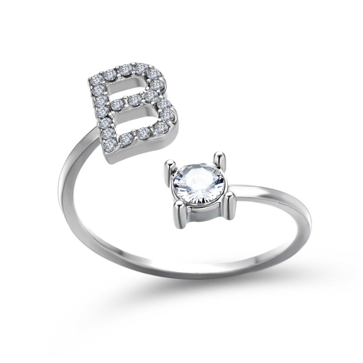 Image du produit Bague Initiale Ajustable – Élégance Personnalisée en Argent/Doré | Bijou Raffiné pour Femme