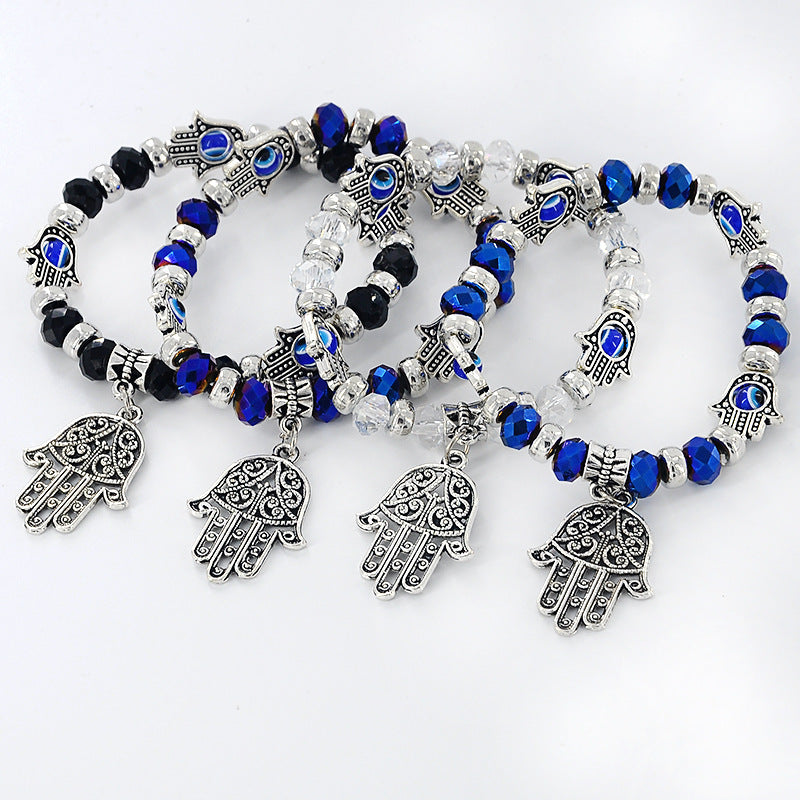 " Bracelet Œil du Diable Élégant - Perles Raffinées, Design Unique, Protection et Style Premium"