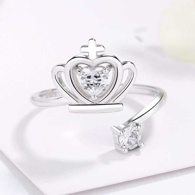 Bague Couronne Diamant Chic - Ajustable, Confortable et Élégante pour Sublimer Votre Style avec Raffinement