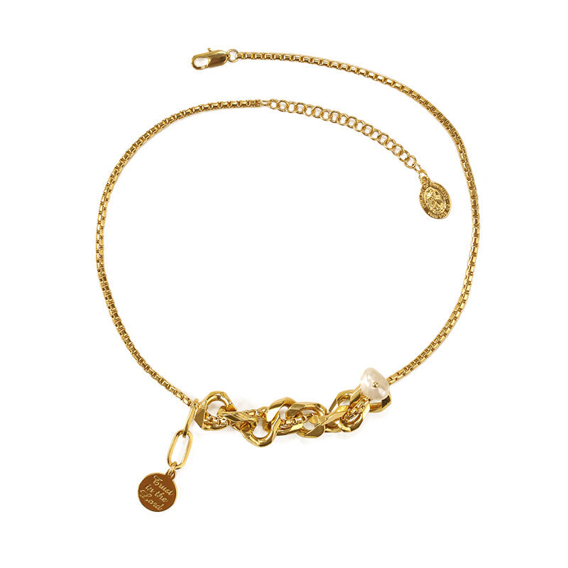 💎 Chaîne Clavicule en Or Éclatant - Collier Tendance Hip Hop pour Femmes, Élégance et Originalité Assurées