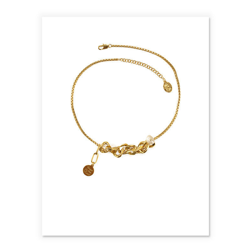 💎 Chaîne Clavicule en Or Éclatant - Collier Tendance Hip Hop pour Femmes, Élégance et Originalité Assurées