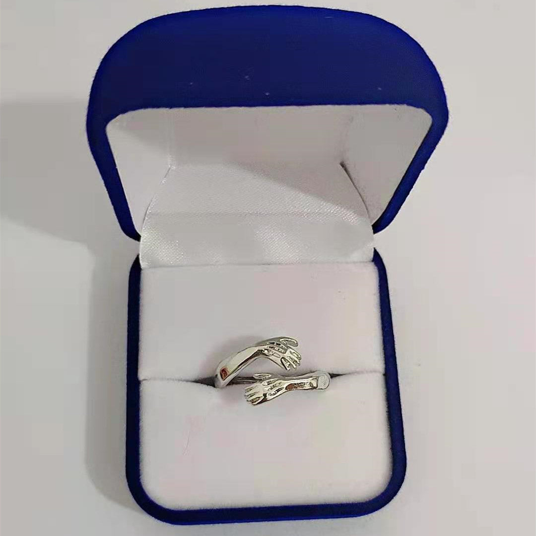 Image du produit Bague Ătreinte des Mains d'Amour Simple et CrĂ©ative | Bague Ajustable en Alliage pour Lovers