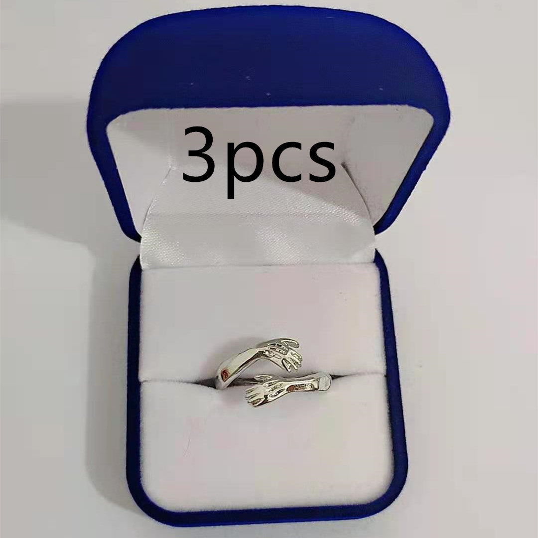 Image du produit Bague Ătreinte des Mains d'Amour Simple et CrĂ©ative | Bague Ajustable en Alliage pour Lovers