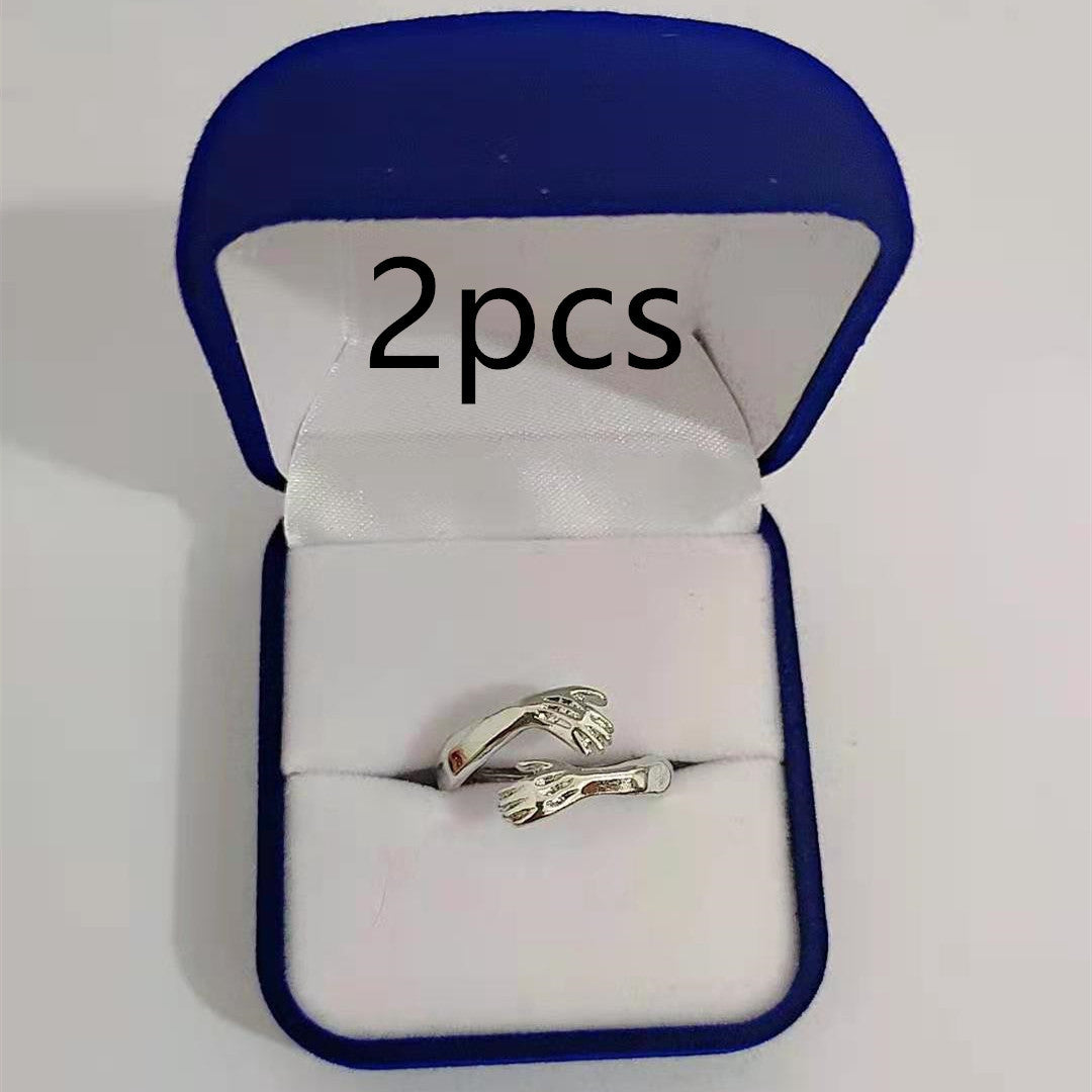 Image du produit Bague Ătreinte des Mains d'Amour Simple et CrĂ©ative | Bague Ajustable en Alliage pour Lovers