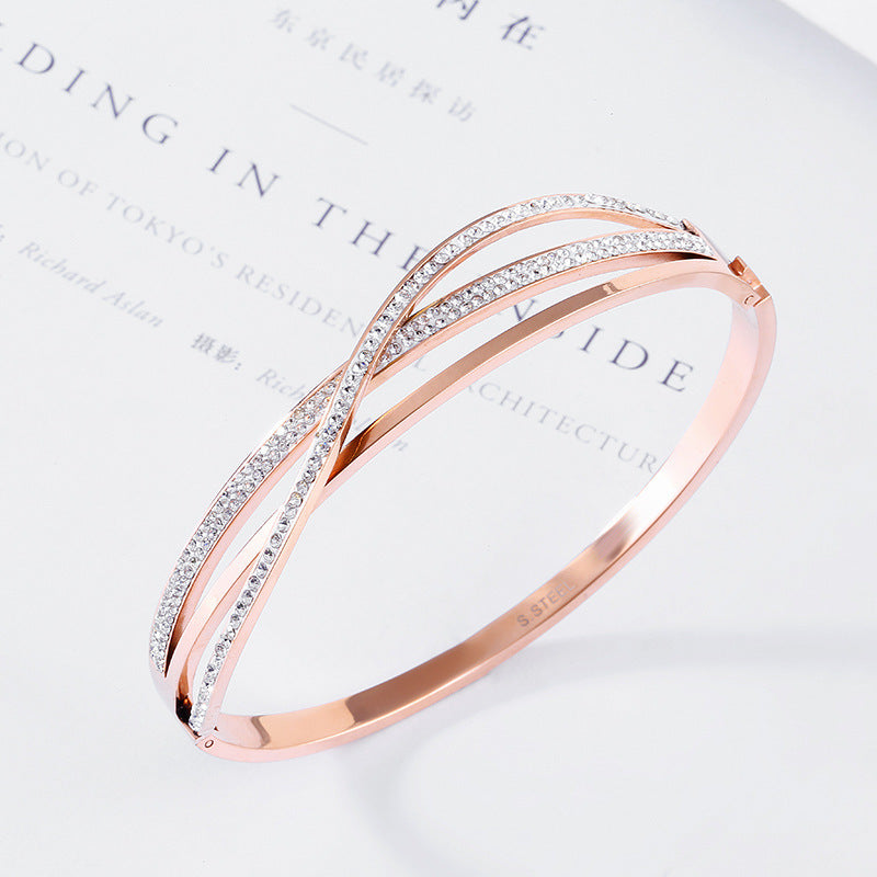 ✨ Bracelet en Acier Titane Personnalisé - Diamants Géométriques, Élégance Durable et Résistance à l'Usure