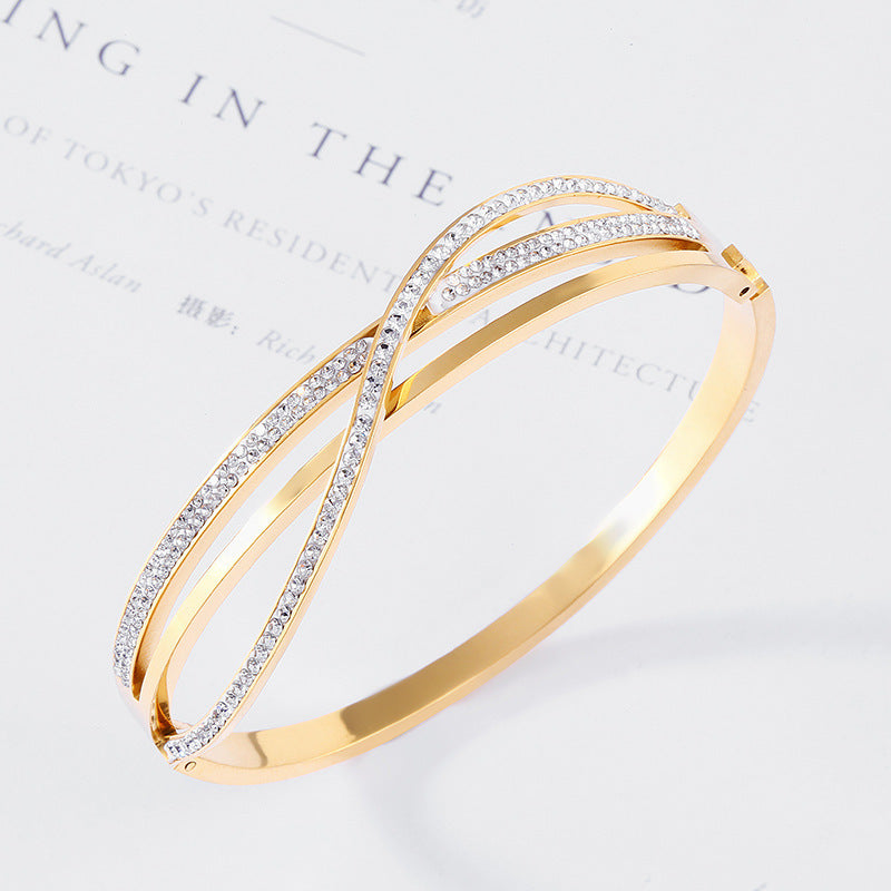 ✨ Bracelet en Acier Titane Personnalisé - Diamants Géométriques, Élégance Durable et Résistance à l'Usure