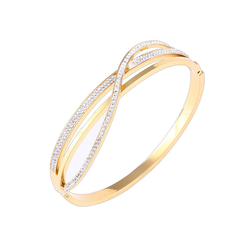 ✨ Bracelet en Acier Titane Personnalisé - Diamants Géométriques, Élégance Durable et Résistance à l'Usure