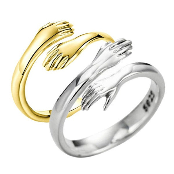 Image du produit Bague Simple "Mains qui S'enlacent" – Élégance Géométrique et Design Unisexe 🤝💍