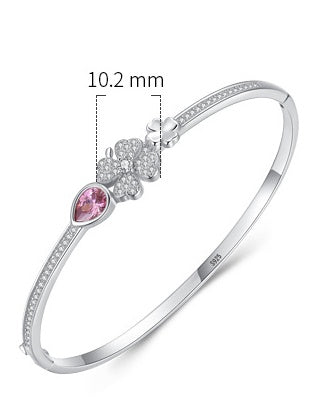 ✨ Bracelet Trèfle Élégant en Argent S925 - Style Coréen Raffiné, Idéal pour un Look Féminin Chic et Sophistiqué