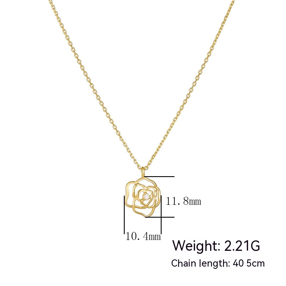 Collier en Argent Sterling - Motif Rose Vintage, Élégance Intemporelle pour Sublimer Votre Style !