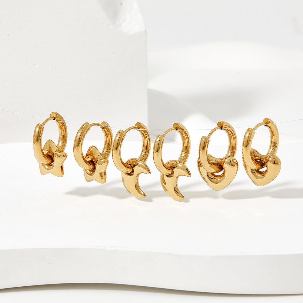 ✨ Boucles d'Oreilles en Acier Inoxydable - Fini Brillant, Élégance Moderne, Légères et Résistantes