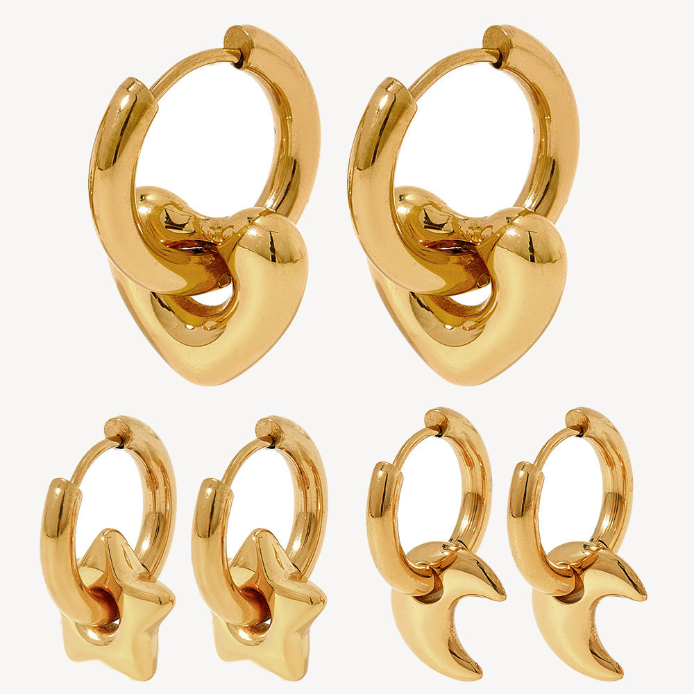 ✨ Boucles d'Oreilles en Acier Inoxydable - Fini Brillant, Élégance Moderne, Légères et Résistantes