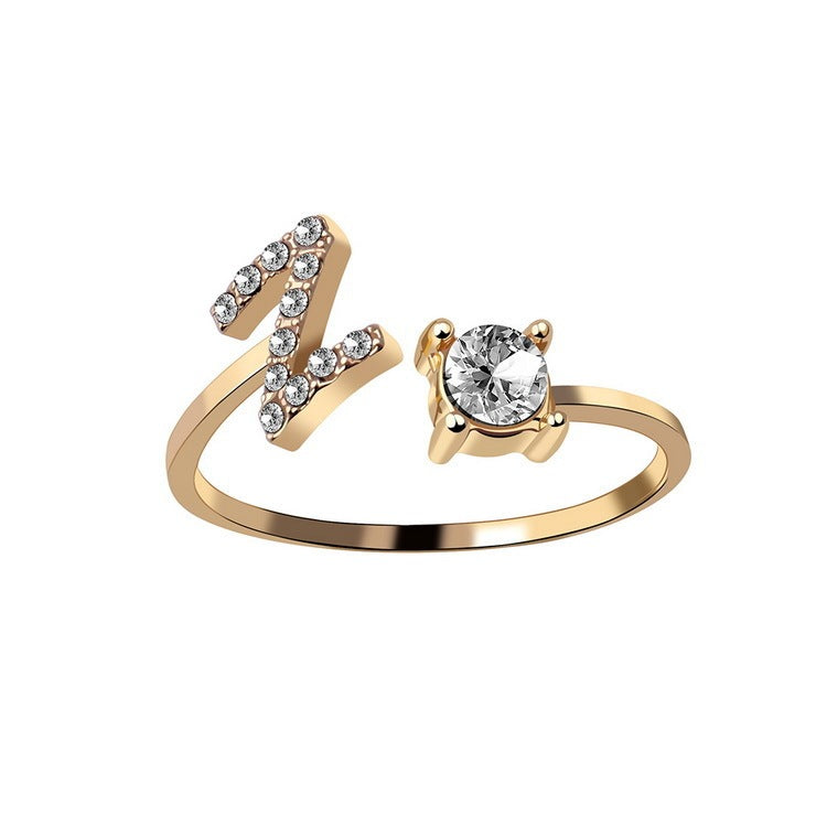 Image du produit Bague Initiale Ajustable – Élégance Personnalisée en Argent/Doré | Bijou Raffiné pour Femme