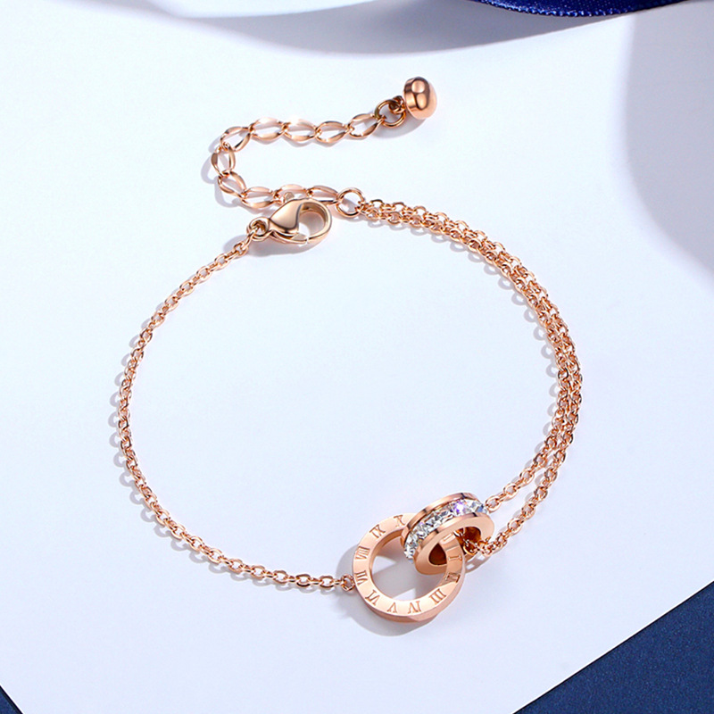 ✨ Bracelet Élégant en Acier Titane - Design Raffiné avec Diamants et Zircon, Résistant pour Toutes Occasions