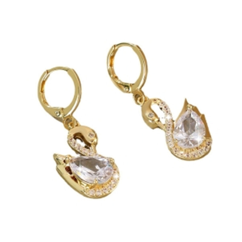 💎 Boucles d'Oreilles Swan en Rhinestones - Design Élégant, Brillance Exceptionnelle, Parfaites pour Sublimer Votre Style