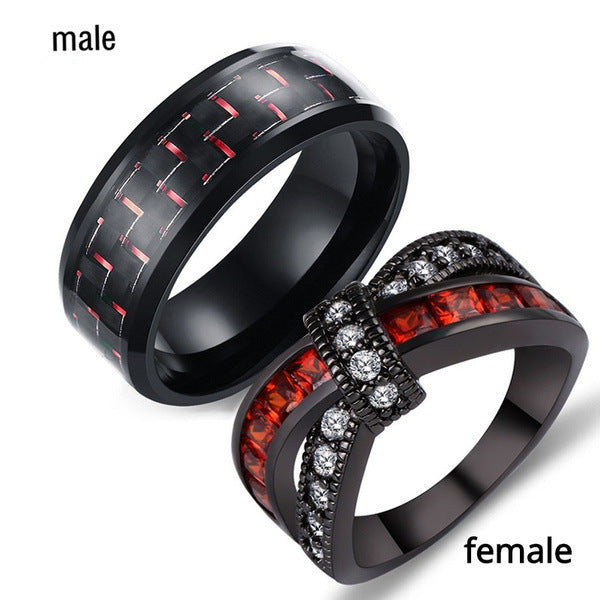 Image du produit Bague Croix en Zircon Rouge Grenat – Élégance et Raffinement ✨💍