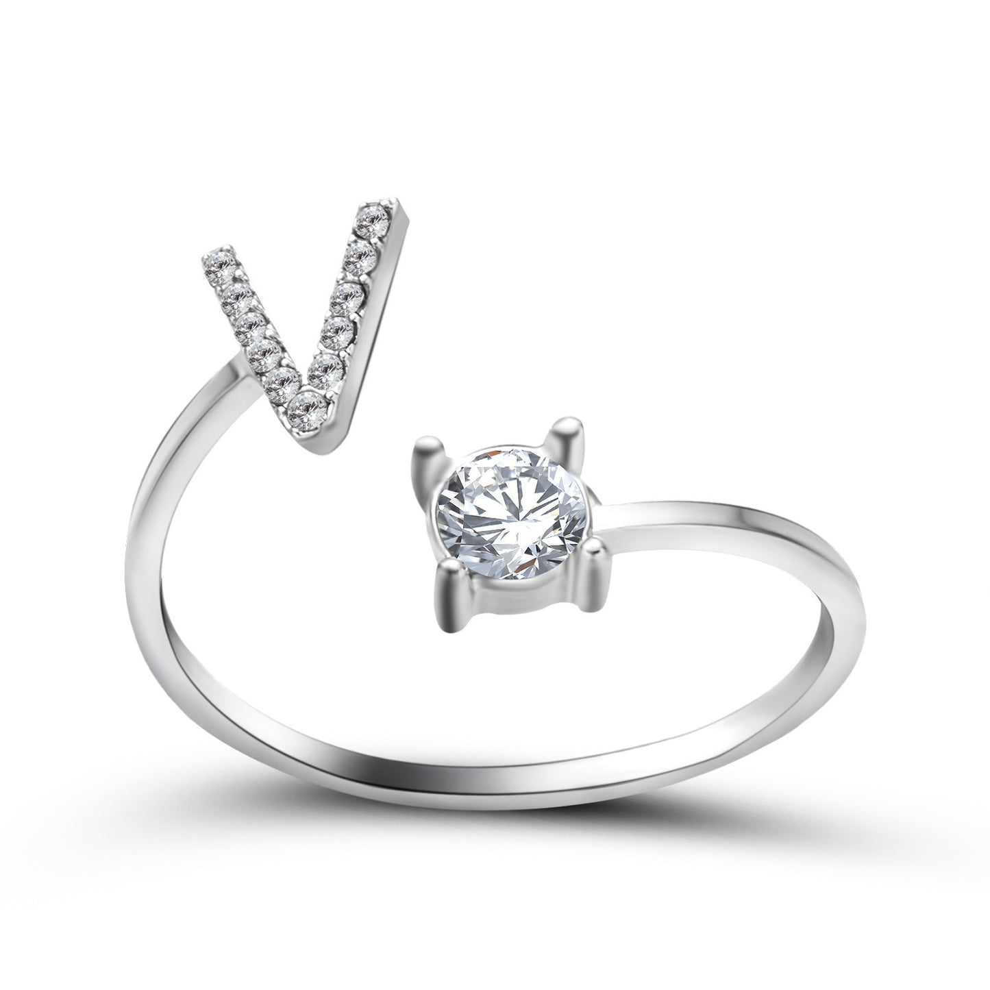 Image du produit Bague Initiale Ajustable – Élégance Personnalisée en Argent/Doré | Bijou Raffiné pour Femme
