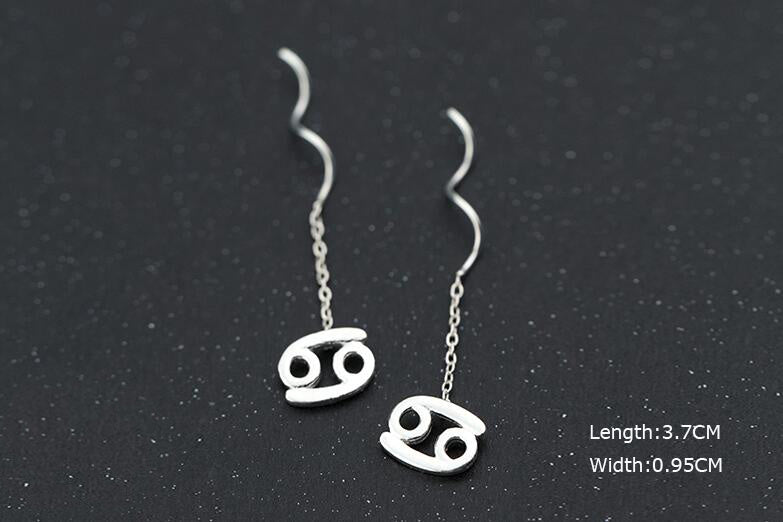 Élégantes Boucles d’Oreilles Constellation - Design Ondulé Raffiné, Sublimez Votre Style avec Une Touche Astrale
