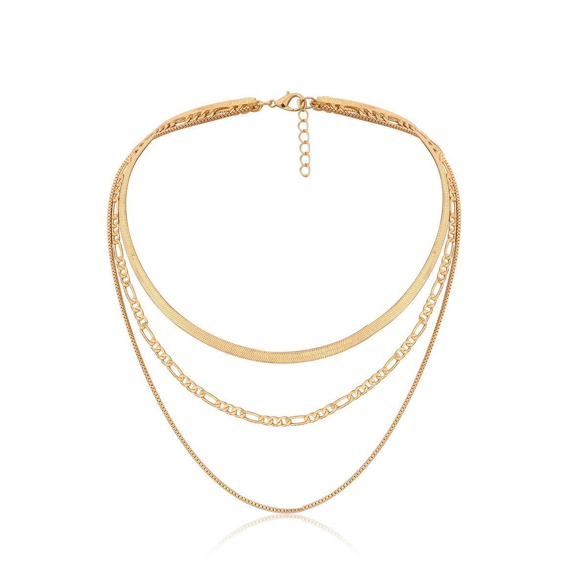 ✨ **Élégant Collier Punk Géométrique - Design Serpent Unique, Multi-Couches pour un Look Audacieux et Original