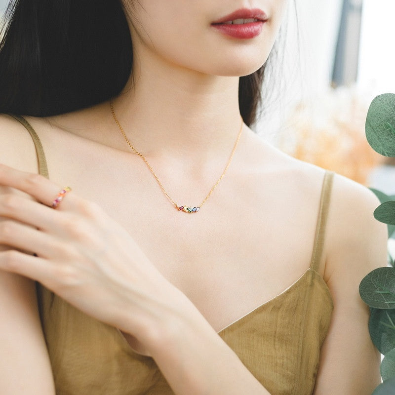 🌟 Collier en Argent 925 Luxe Japonais - Perles Arc-en-Ciel, Élégance et Brillance Inégalée