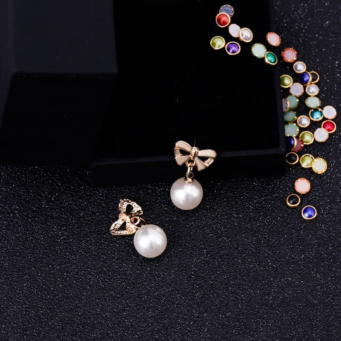 🌟 Boucles d'Oreilles Élégantes en Perles et Zircon - Hypoallergéniques, Style Cœur & Nœud, Idéales pour Offrir 🎁