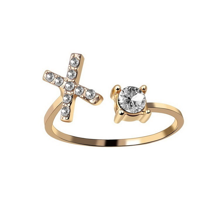 Image du produit Bague Initiale Ajustable – Élégance Personnalisée en Argent/Doré | Bijou Raffiné pour Femme