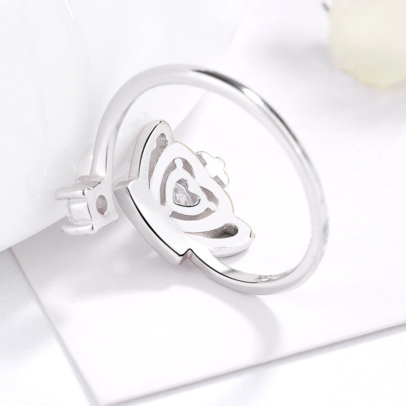 Bague Couronne Diamant Chic - Ajustable, Confortable et Élégante pour Sublimer Votre Style avec Raffinement