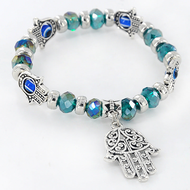 " Bracelet Œil du Diable Élégant - Perles Raffinées, Design Unique, Protection et Style Premium"