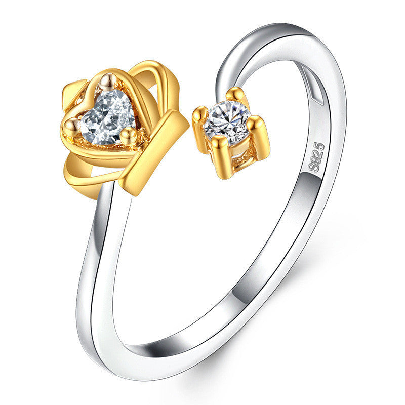 Bague Couronne Diamant Chic - Ajustable, Confortable et Élégante pour Sublimer Votre Style avec Raffinement