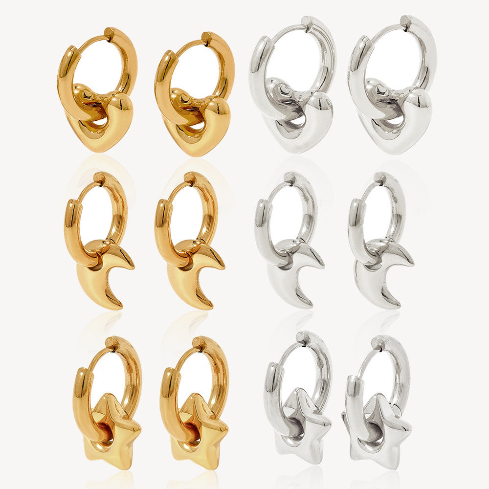 ✨ Boucles d'Oreilles en Acier Inoxydable - Fini Brillant, Élégance Moderne, Légères et Résistantes