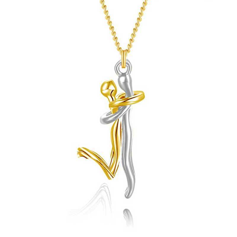 Pendentif Couple Humanoïde - Design Unique, Symbole d'Amour Éternel, Cadeau Parfait pour les Amoureux !