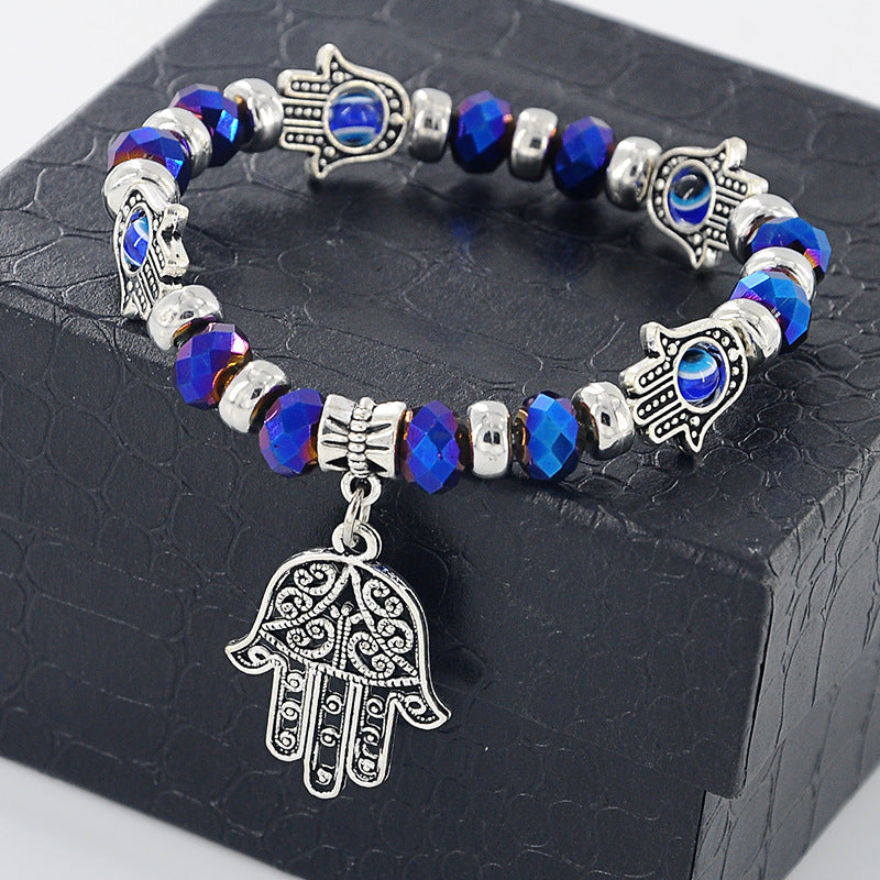 " Bracelet Œil du Diable Élégant - Perles Raffinées, Design Unique, Protection et Style Premium"