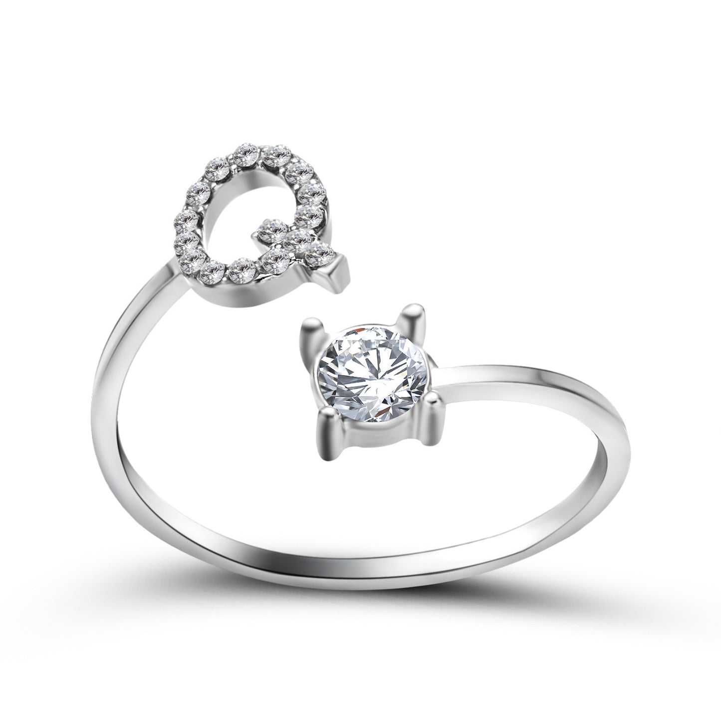 Image du produit Bague Initiale Ajustable – Élégance Personnalisée en Argent/Doré | Bijou Raffiné pour Femme