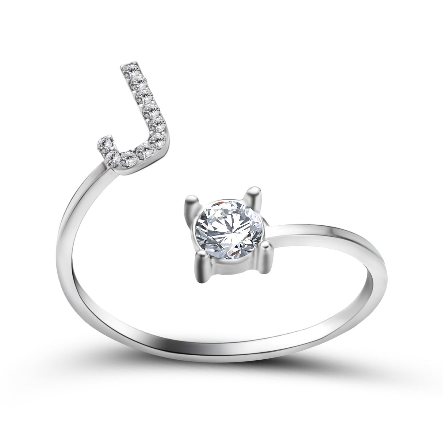 Image du produit Bague Initiale Ajustable – Élégance Personnalisée en Argent/Doré | Bijou Raffiné pour Femme