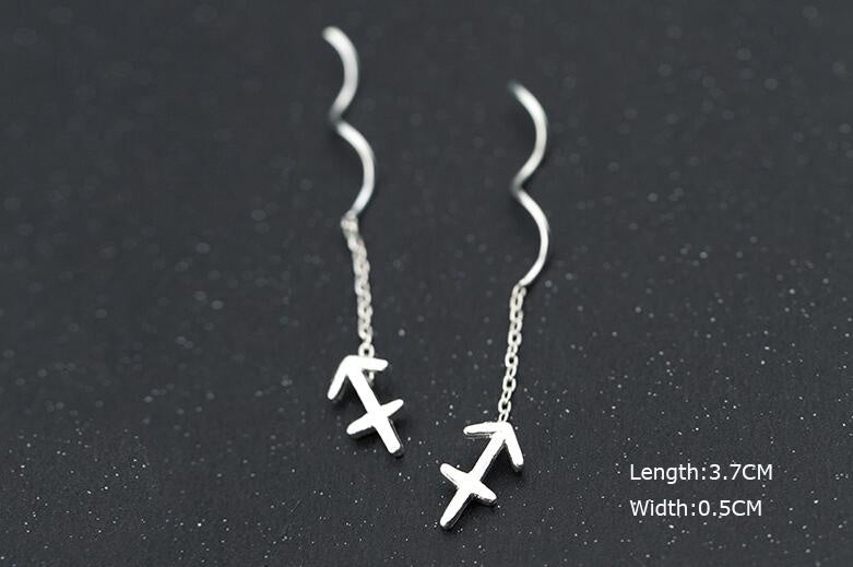 Élégantes Boucles d’Oreilles Constellation - Design Ondulé Raffiné, Sublimez Votre Style avec Une Touche Astrale