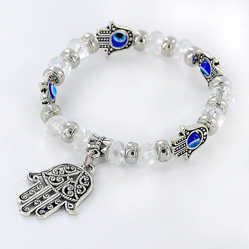 " Bracelet Œil du Diable Élégant - Perles Raffinées, Design Unique, Protection et Style Premium"