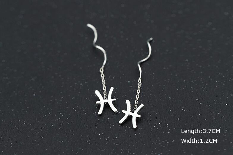Élégantes Boucles d’Oreilles Constellation - Design Ondulé Raffiné, Sublimez Votre Style avec Une Touche Astrale