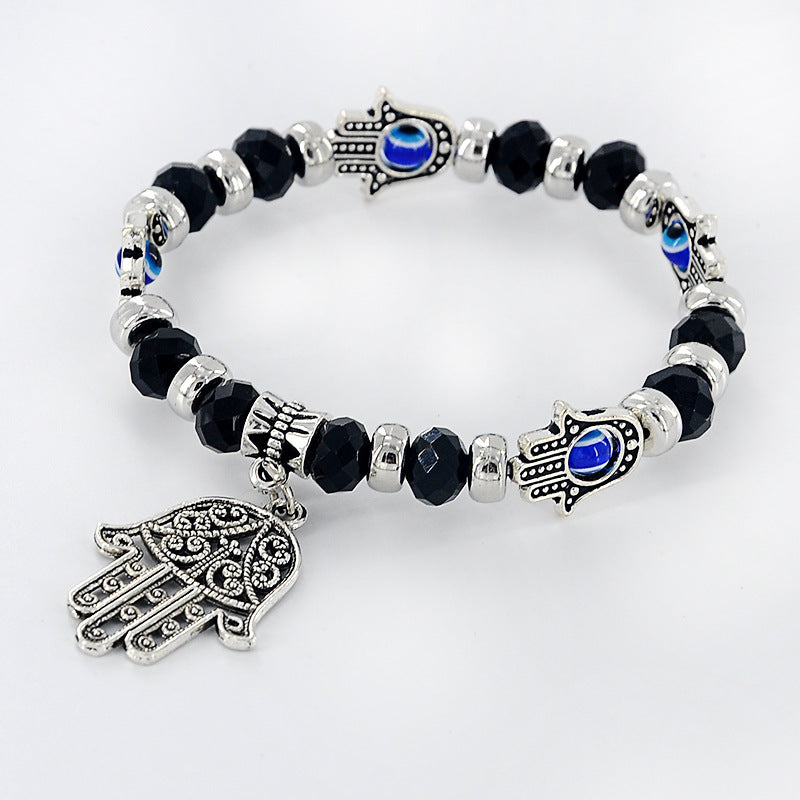 " Bracelet Œil du Diable Élégant - Perles Raffinées, Design Unique, Protection et Style Premium"