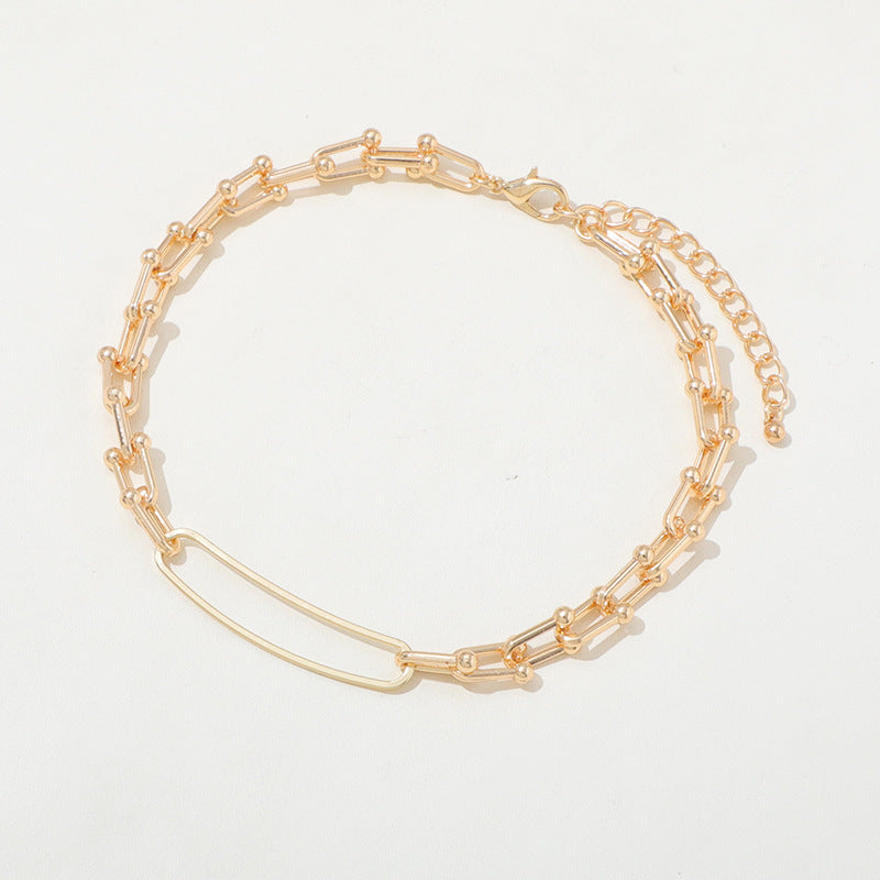 🌟 Collier Double Chaîne Métallique Élégant - Style Rétro Chic, Qualité Premium, Idéal pour Sublimer Votre Look