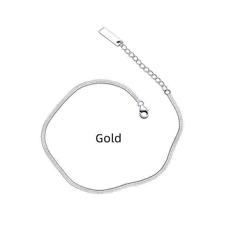 đBracelet de Cheville ĂlĂ©gant en Argent S925 â ChaĂźne Serpent Minimaliste et RaffinĂ©e"