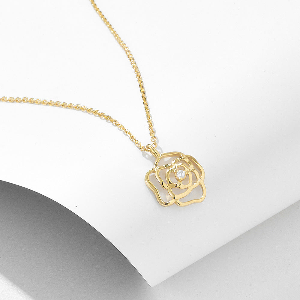 Collier en Argent Sterling - Motif Rose Vintage, Élégance Intemporelle pour Sublimer Votre Style !