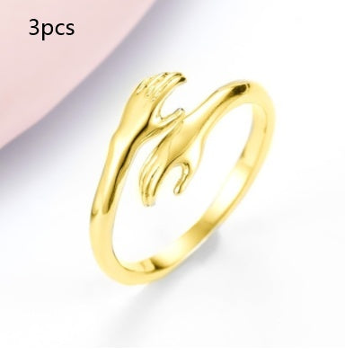 Image du produit Bague Simple "Mains qui S'enlacent" – Élégance Géométrique et Design Unisexe 🤝💍