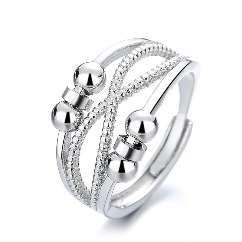 Image du produit Bague Rotative Ă Design Ouvert â ĂlĂ©gance GĂ©omĂ©trique et Soulagement de l'AnxiĂ©tĂ© âš