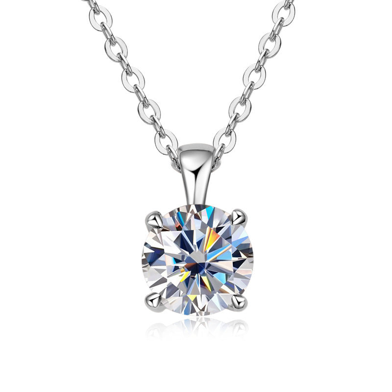 đ Collier ĂlĂ©gant avec Pendentif Diamant 4 Griffes - PlaquĂ© Or 18K sur Argent 925, Cadeau RaffinĂ© et Intemporel !