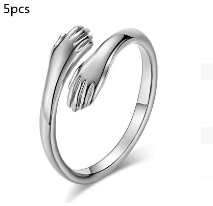 Image du produit Bague Simple "Mains qui S'enlacent" – Élégance Géométrique et Design Unisexe 🤝💍