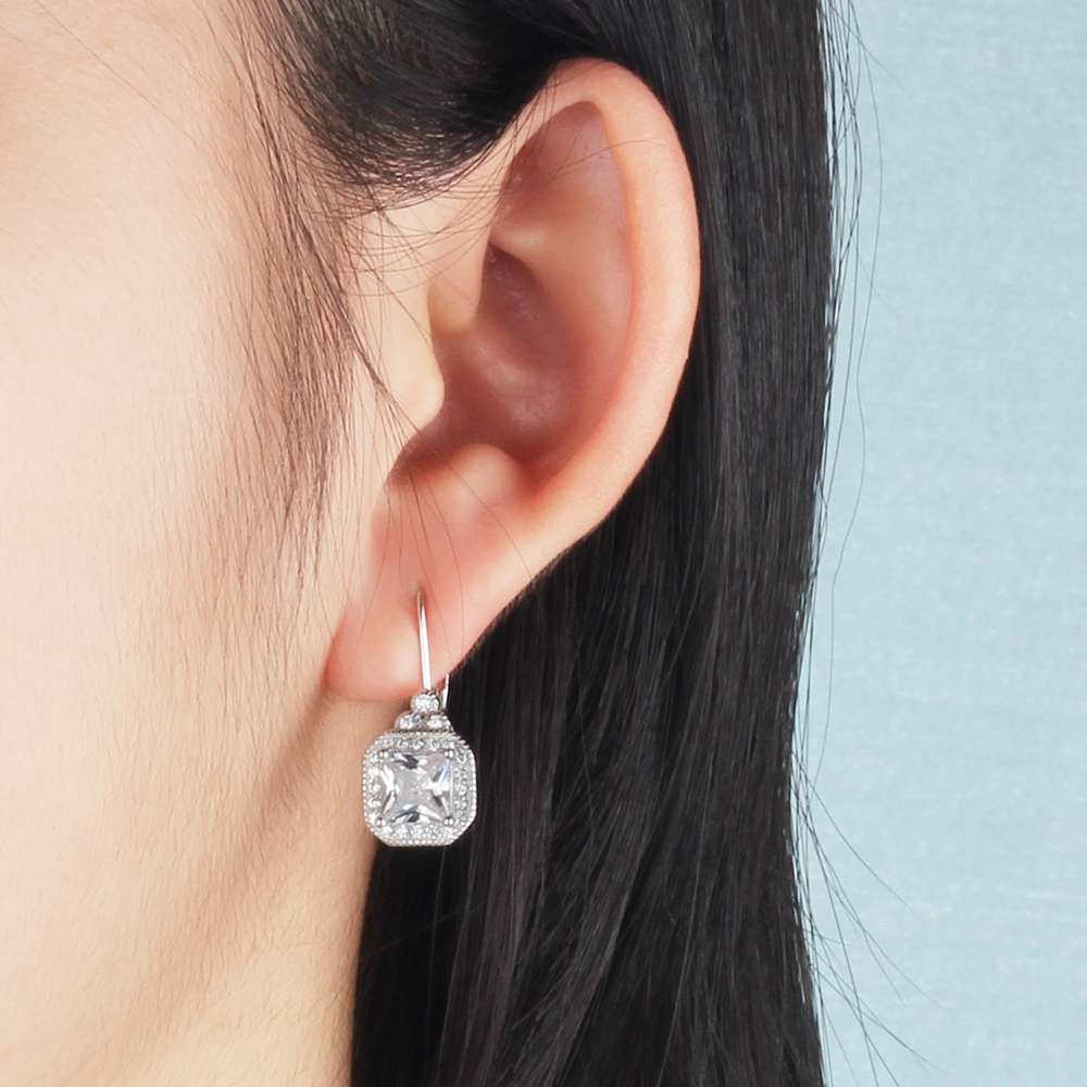✨ Boucles d'Oreilles Argent S925 - Strass Brillants, Élégance Raffinée au Quotidien ✨
